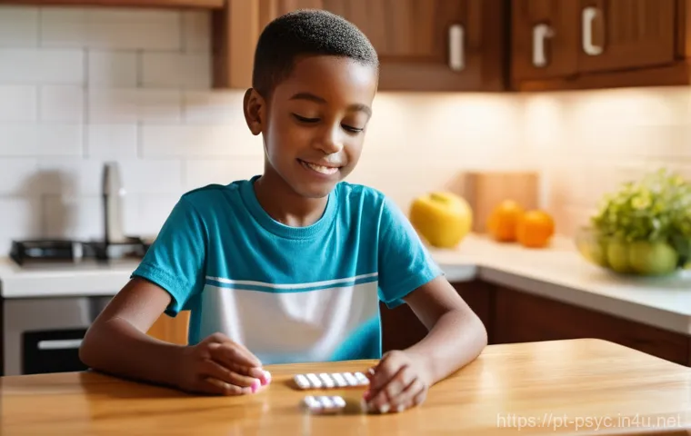 소아 ADHD 치료 비용 - **Prompt:** A diverse 8-year-old child, wearing a comfortable t-shirt and shorts, is sitting at a cl...