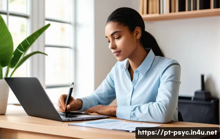 정신과 진료 실비 청구 - **Prompt:** A young adult, of Portuguese descent, sits at a modern wooden desk in a well-lit home of...